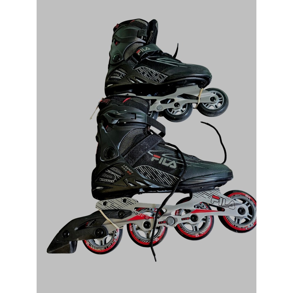 Fila Legacy Pro 80 Inline Skates W8 M6.5 Black Red ABEC 5 Fitness Rollerblades